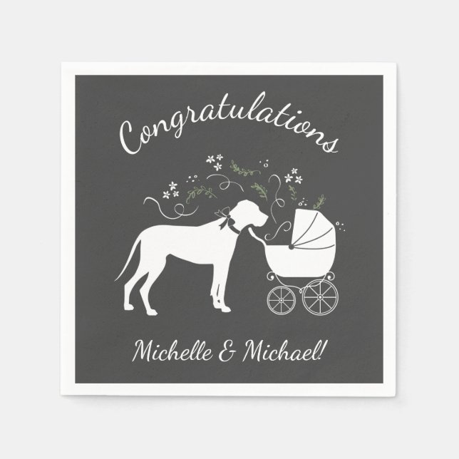 Great Dane Baby Shower Napkins (Front)