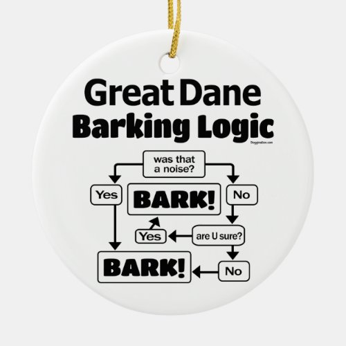 Great Dane Barking Logic Ceramic Ornament