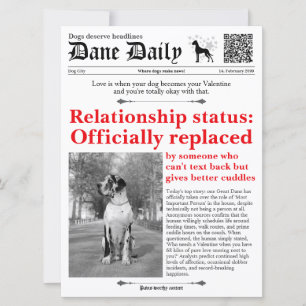 Great Dane Best Friend Valentine Newspaper Card