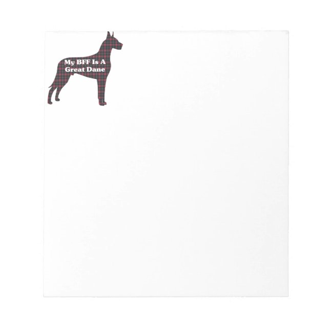 Great Dane BFF Notepad (Front)