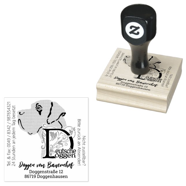 Great Dane Big  Gummistempel Rubber Stamp (Stamped)