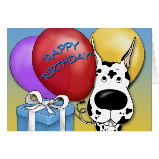 Great Dane Birthday Card | Zazzle.com