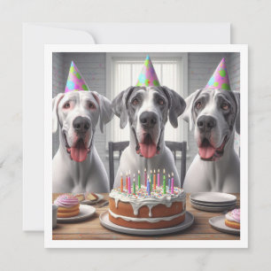Great Dane birthday invitation, Dog birthday Invitation