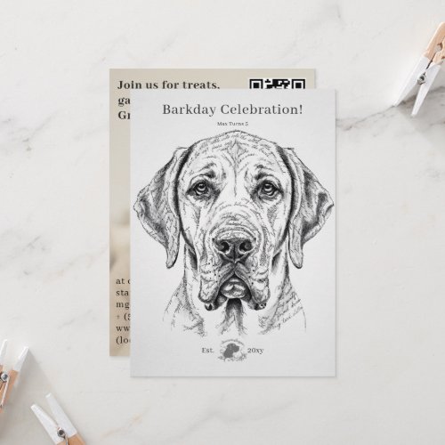 Great Dane Birthday Party Invitation
