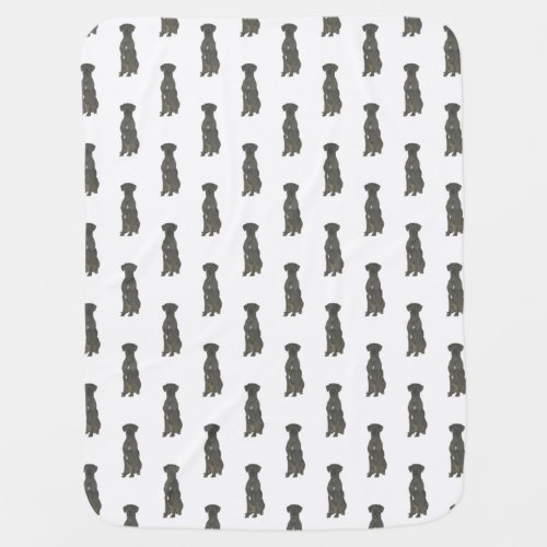 Great Dane Black Baby Blanket