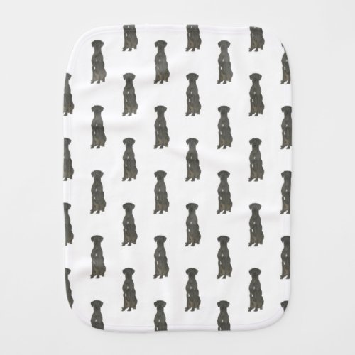 Great Dane Black Baby Burp Cloth