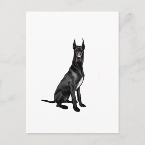 Great Dane _ Black cropped ears Postcard