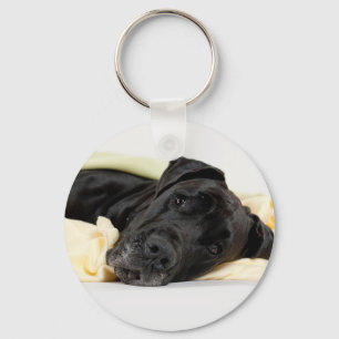 Great Dane - black / Deutsche Dogge - schwarz Keychain