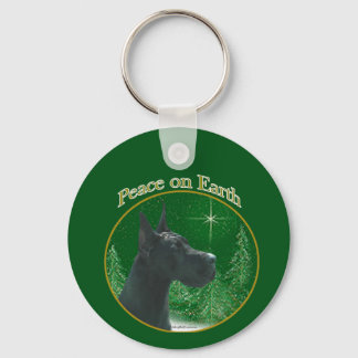 Great Dane (black) Peace Keychain