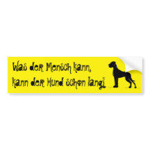 Great Dane black silhouette car bumper template