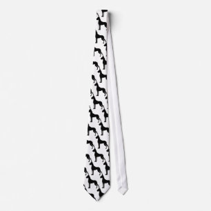 Great Dane black Silhouette Neck Tie