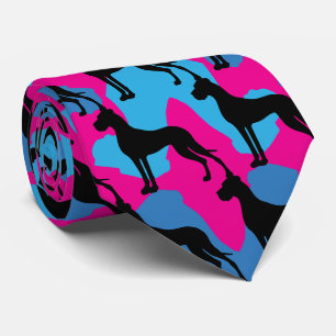 Great Dane black Silhouette Neck Tie