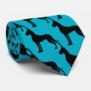 Great Dane black Silhouette Neck Tie