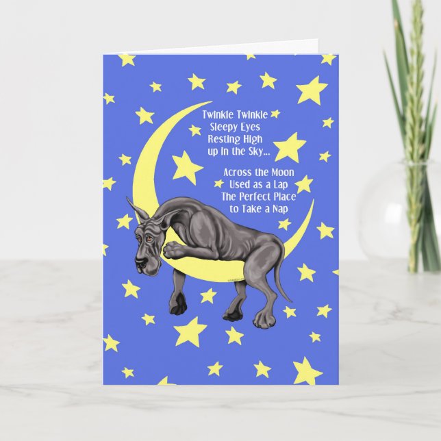 Great Dane Black Twinkle Card (Front)