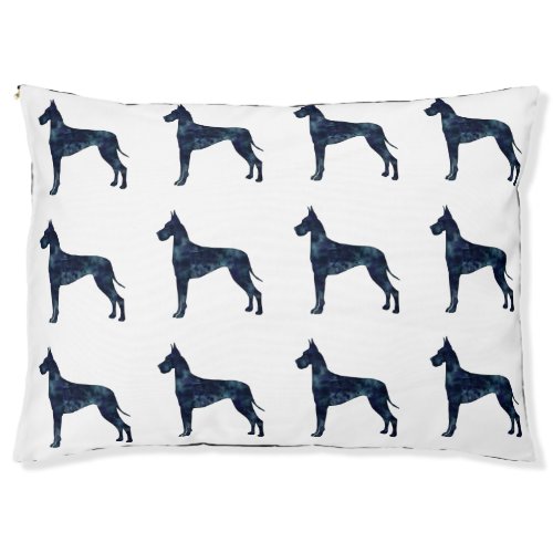 Great Dane Black Watercolor Silhouette Pet Bed