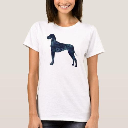 Great Dane Black Watercolor Silhouette T_Shirt