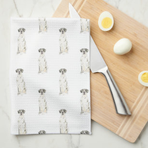 Great Dane (Black White Harlequin) Kitchen Towel