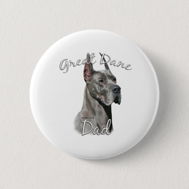 Great Dane (blue) Dad 2 Pinback Button (Front)