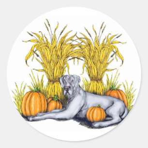 Great Dane Blue Harvest UC Classic Round Sticker