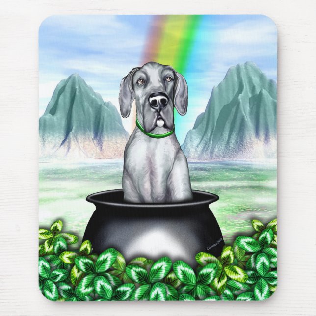 Great Dane Blue UC Pot O Gold Mouse Pad (Front)