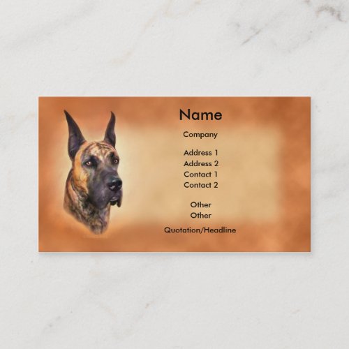 Great Dane Brindle Crop Business Card