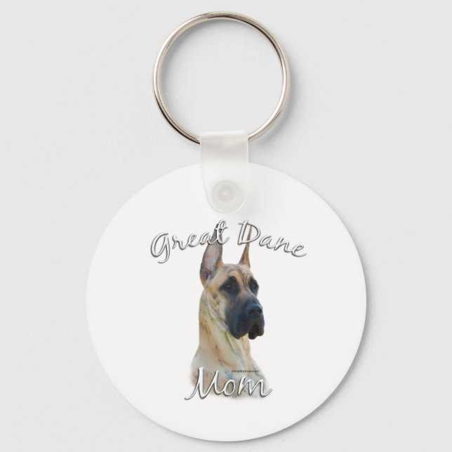 Great Dane (brindle) Mom 2 Keychain (Front)