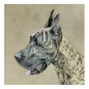 Great Dane (Brindle) Painting - Original Dog Art