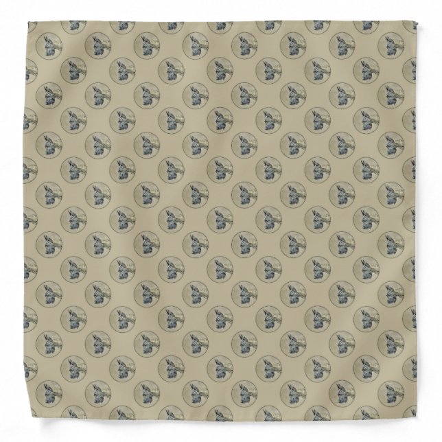 Great Dane (Brindle) Painting - Original Dog Art Bandana (Front)