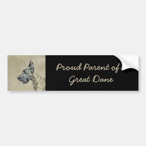 Great Dane Brindle Painting _ Original Dog Art Bumper Sticker