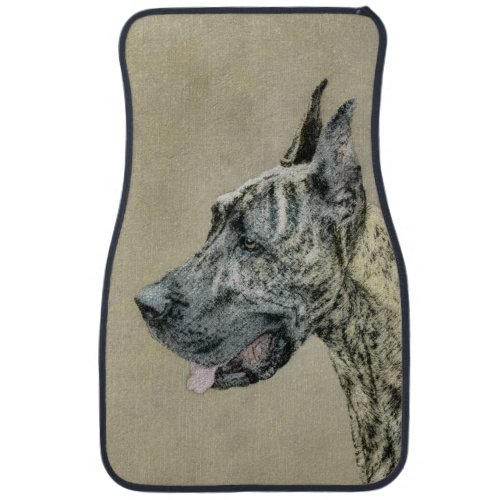 Great Dane Brindle Painting _ Original Dog Art Car Floor Mat