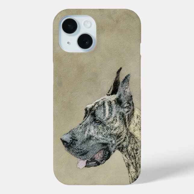 Great Dane (Brindle) Painting - Original Dog Art Case-Mate iPhone Case (Back)