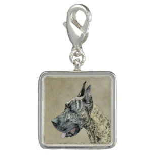 Great Dane (Brindle) Painting - Original Dog Art Charm