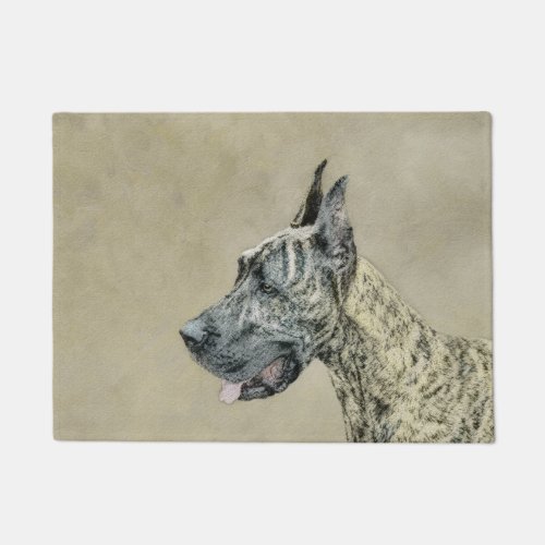 Great Dane Brindle Painting _ Original Dog Art Doormat