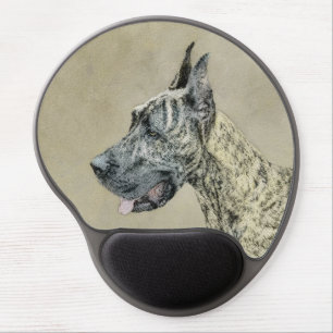 Great Dane (Brindle) Painting - Original Dog Art Gel Mouse Pad