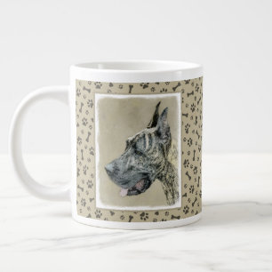 Great Dane (Brindle) Painting - Original Dog Art Giant Coffee Mug