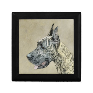 Great Dane (Brindle) Painting - Original Dog Art Gift Box