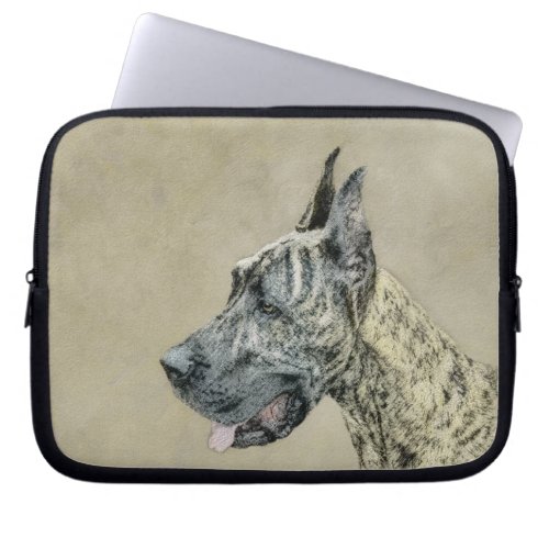 Great Dane Brindle Painting _ Original Dog Art Laptop Sleeve