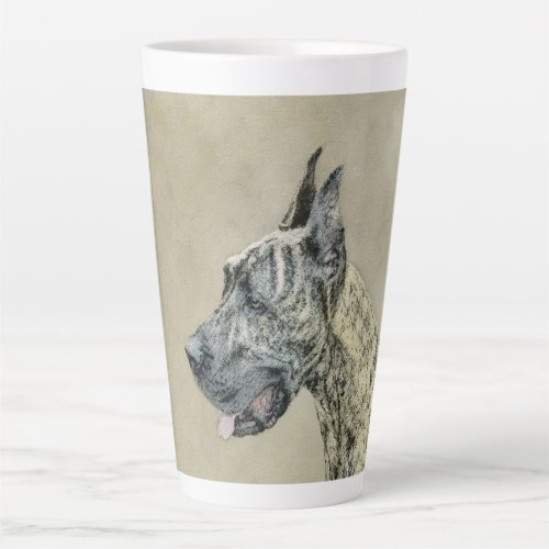 Great Dane Brindle Painting _ Original Dog Art Latte Mug
