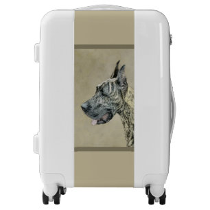 Great Dane (Brindle) Painting - Original Dog Art Luggage