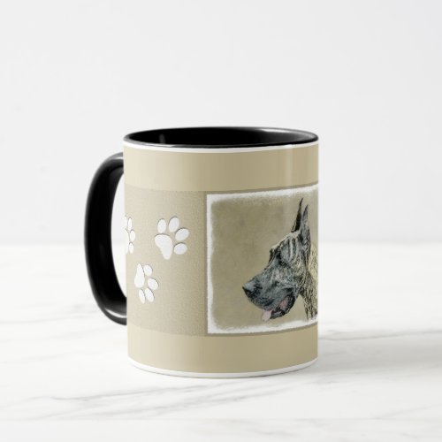 Great Dane Brindle Painting _ Original Dog Art Mug