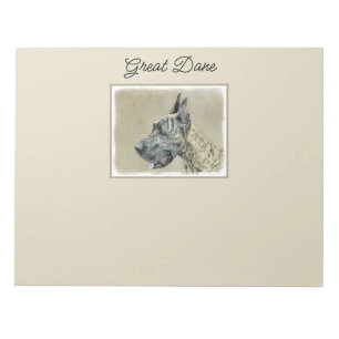 Great Dane (Brindle) Painting - Original Dog Art Notepad