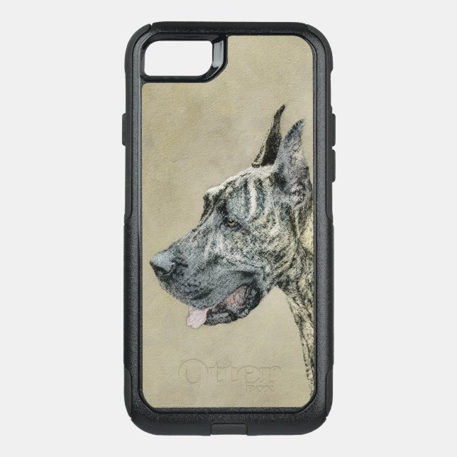 Great Dane (Brindle) Painting - Original Dog Art Otterbox iPhone Case (Back)