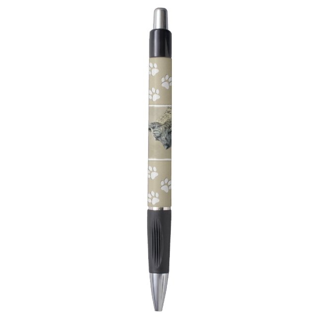 Great Dane (Brindle) Painting - Original Dog Art Pen (Front Vertical)