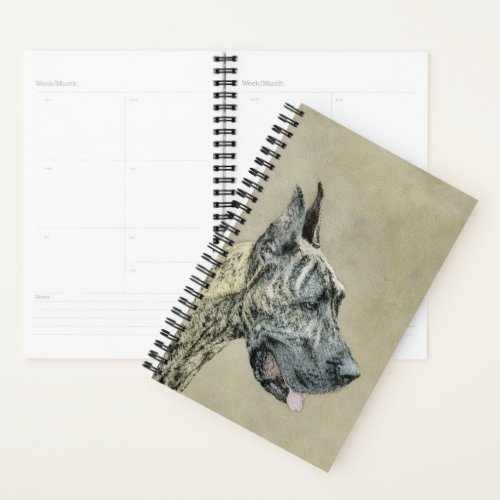 Great Dane Brindle Painting _ Original Dog Art Planner