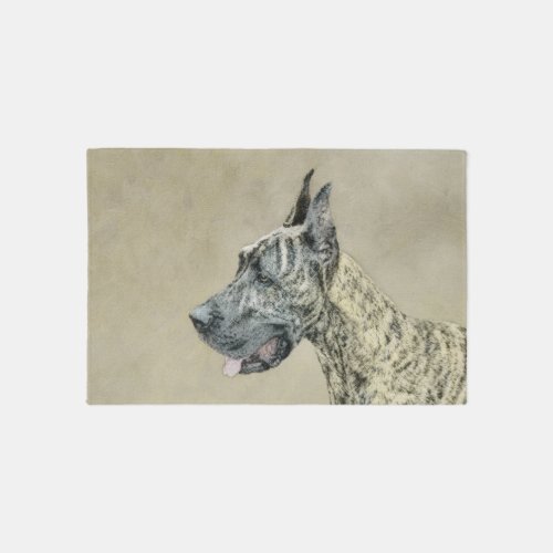 Great Dane Brindle Painting _ Original Dog Art Rug