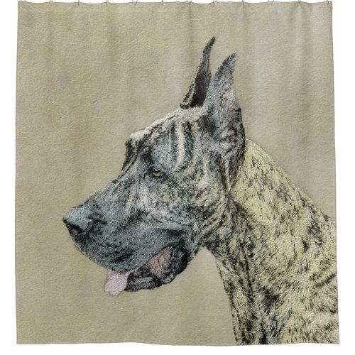 Great Dane Brindle Painting _ Original Dog Art Shower Curtain