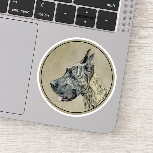 Great Dane Brindle Painting _ Original Dog Art Sticker