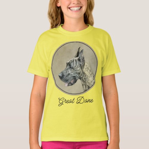 Great Dane Brindle Painting _ Original Dog Art T_Shirt