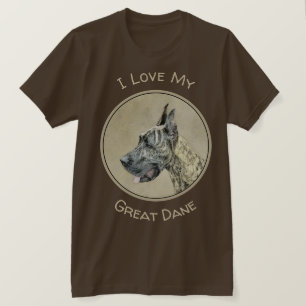 Great Dane (Brindle) Painting - Original Dog Art T-Shirt