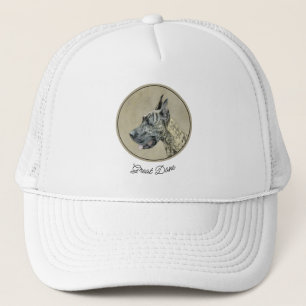 Great Dane (Brindle) Painting - Original Dog Art Trucker Hat